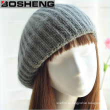 Promoción Invierno cálido gris Knit Beanie Hat Beret